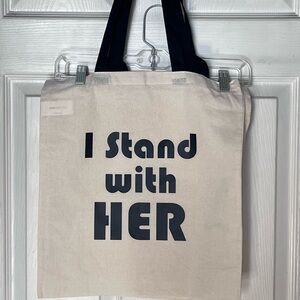 Canvas Tote Bag with Black Handles